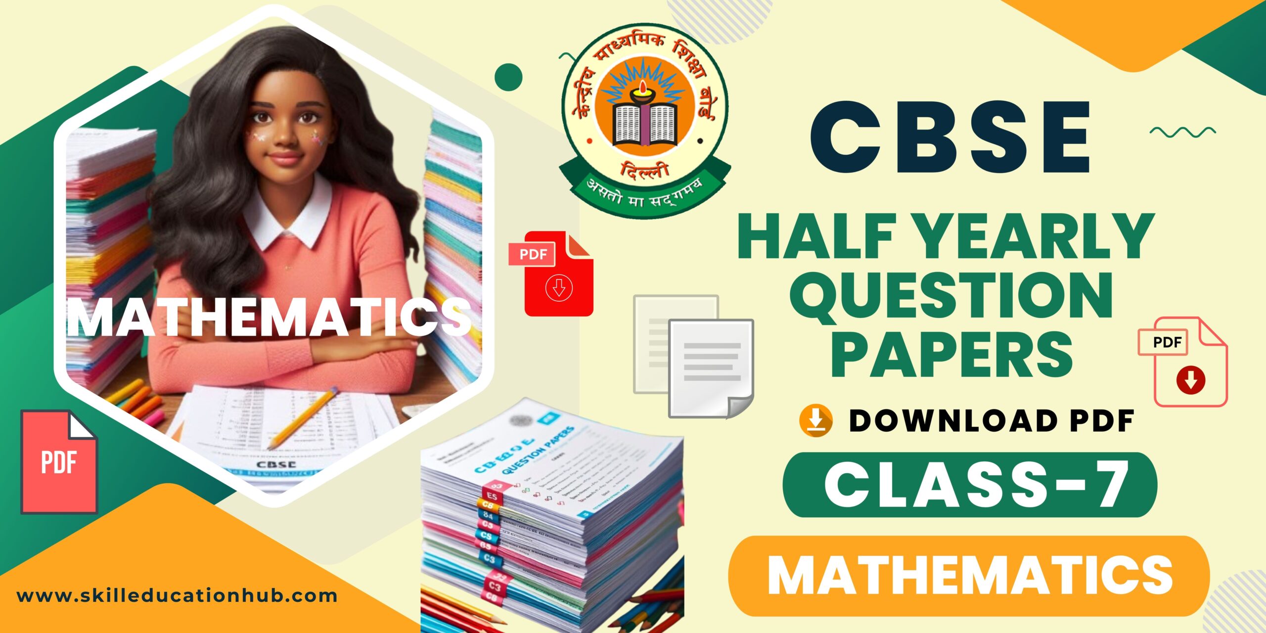 CBSE Class 7 Math Half Yearly Question Papers