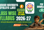 Navodaya Vidyalaya Samiti Split-Up Syllabus 2026-27