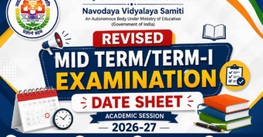 Mid-Term / Term-I Examination Date Sheet 2026–27