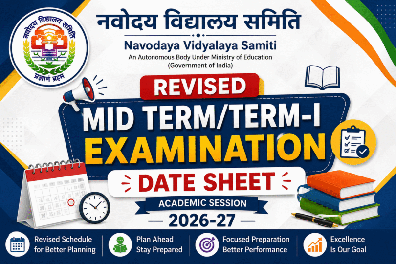 Mid-Term / Term-I Examination Date Sheet 2026–27